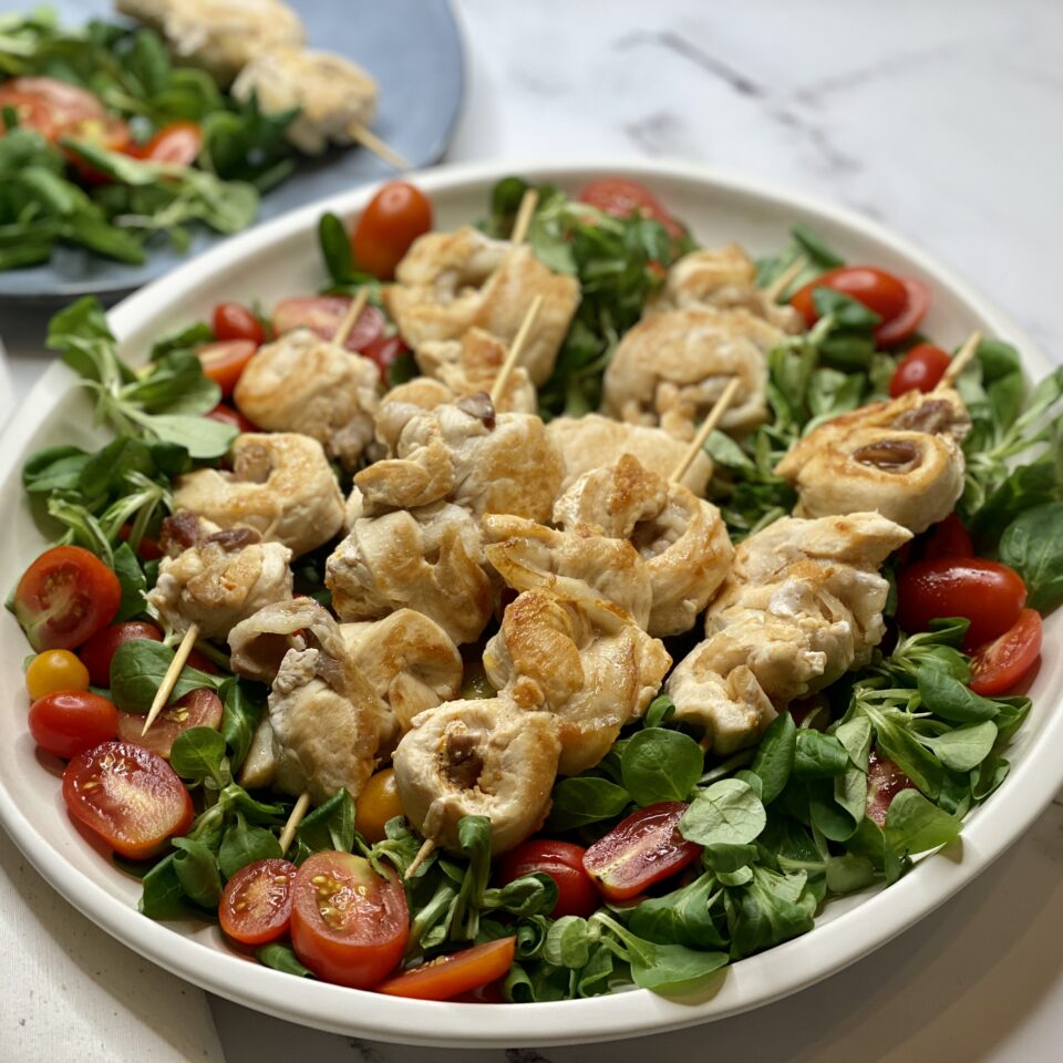 Spiedini di involtini di pollo