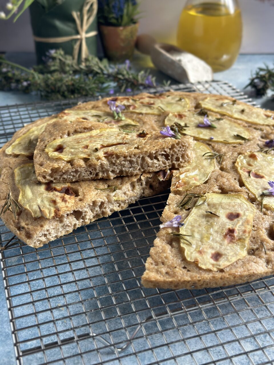 Focaccia integrale con patate